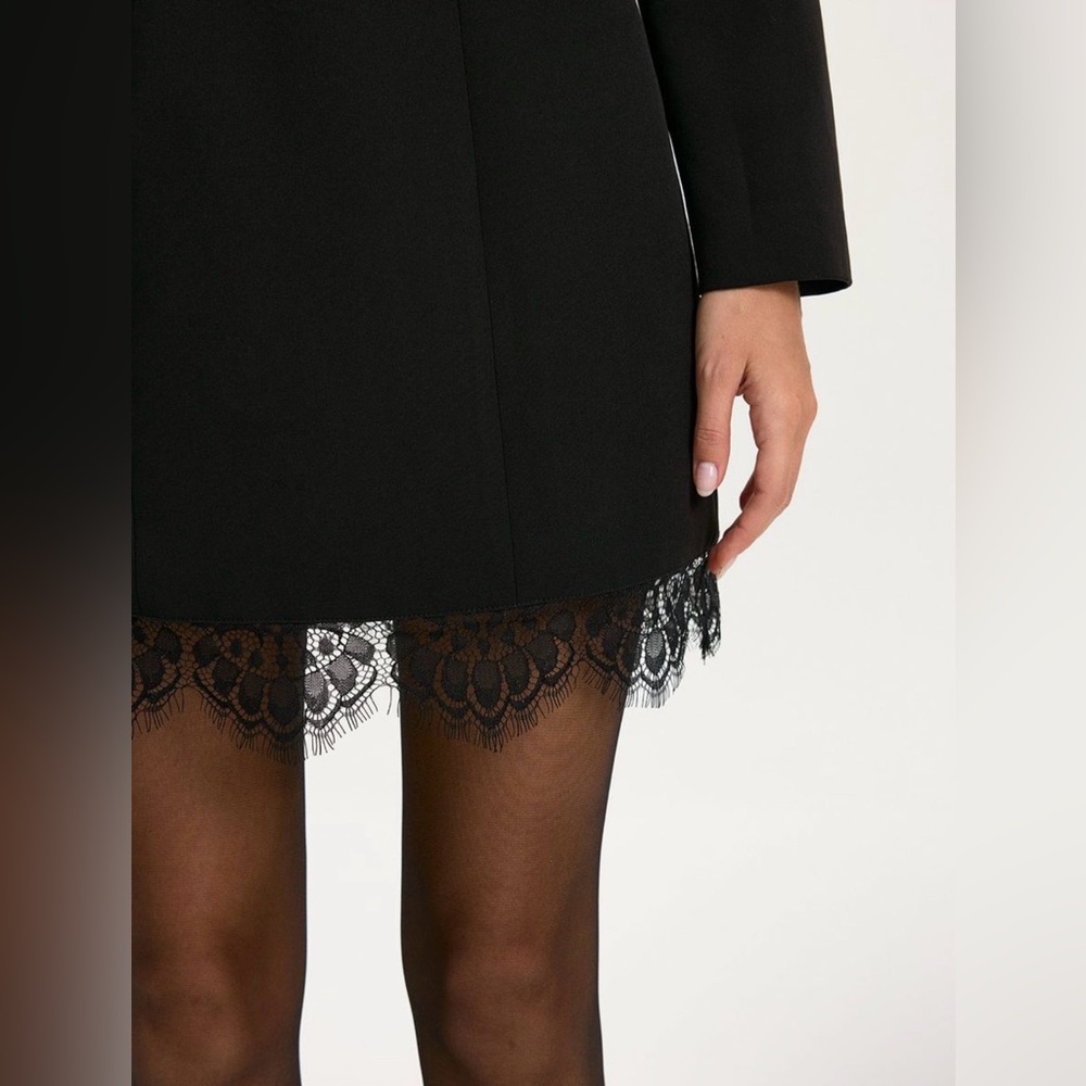 Commense Black Lace Trim Tailored Mini Dress - XL - Picture 3 of 8